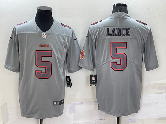 Men's San Francisco 49ers Trey Lance #5 Grey Game Jersey