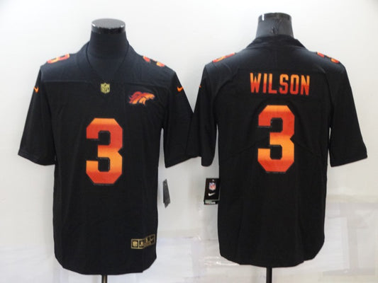 Men's Denver Broncos Russell Wilson #3 Black Player Game Jersey