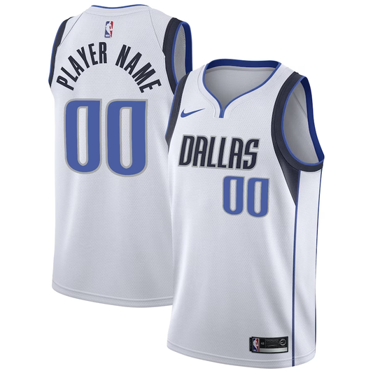 Men's Dallas Mavericks White 2020/21 Swingman Custom Jersey - Association Edition