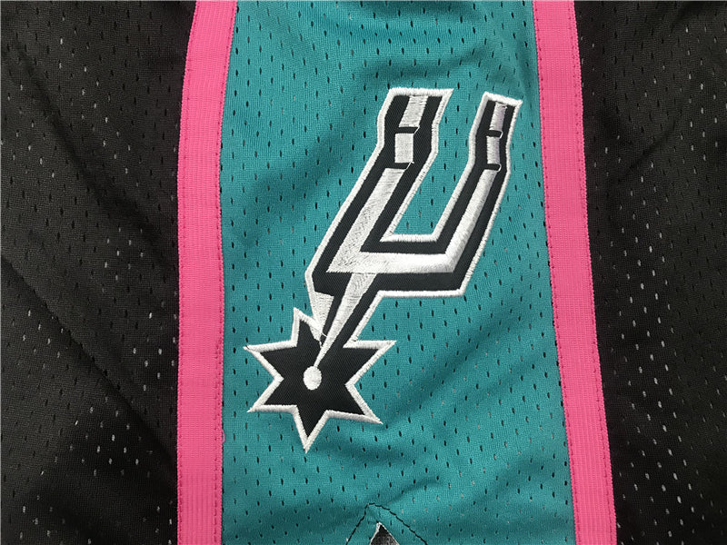 Men's San Antonio Spurs Black Hardwood Classics Basketball Shorts