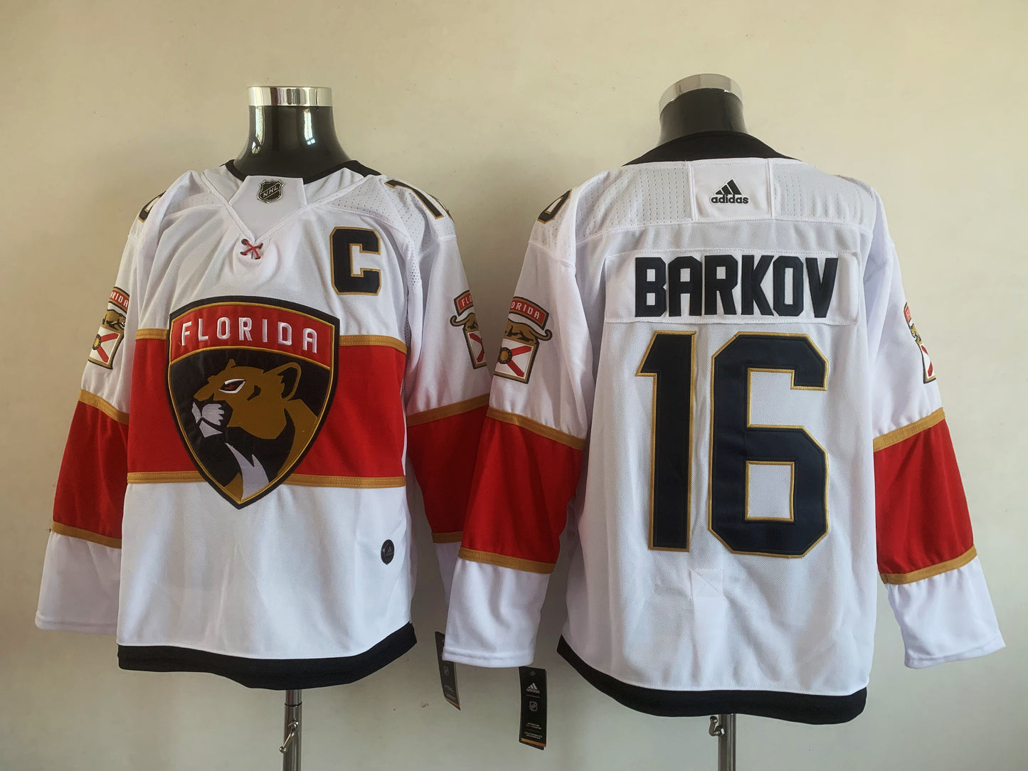 Men's Florida Panthers Aleksander Barkov #16 White Player Jersey