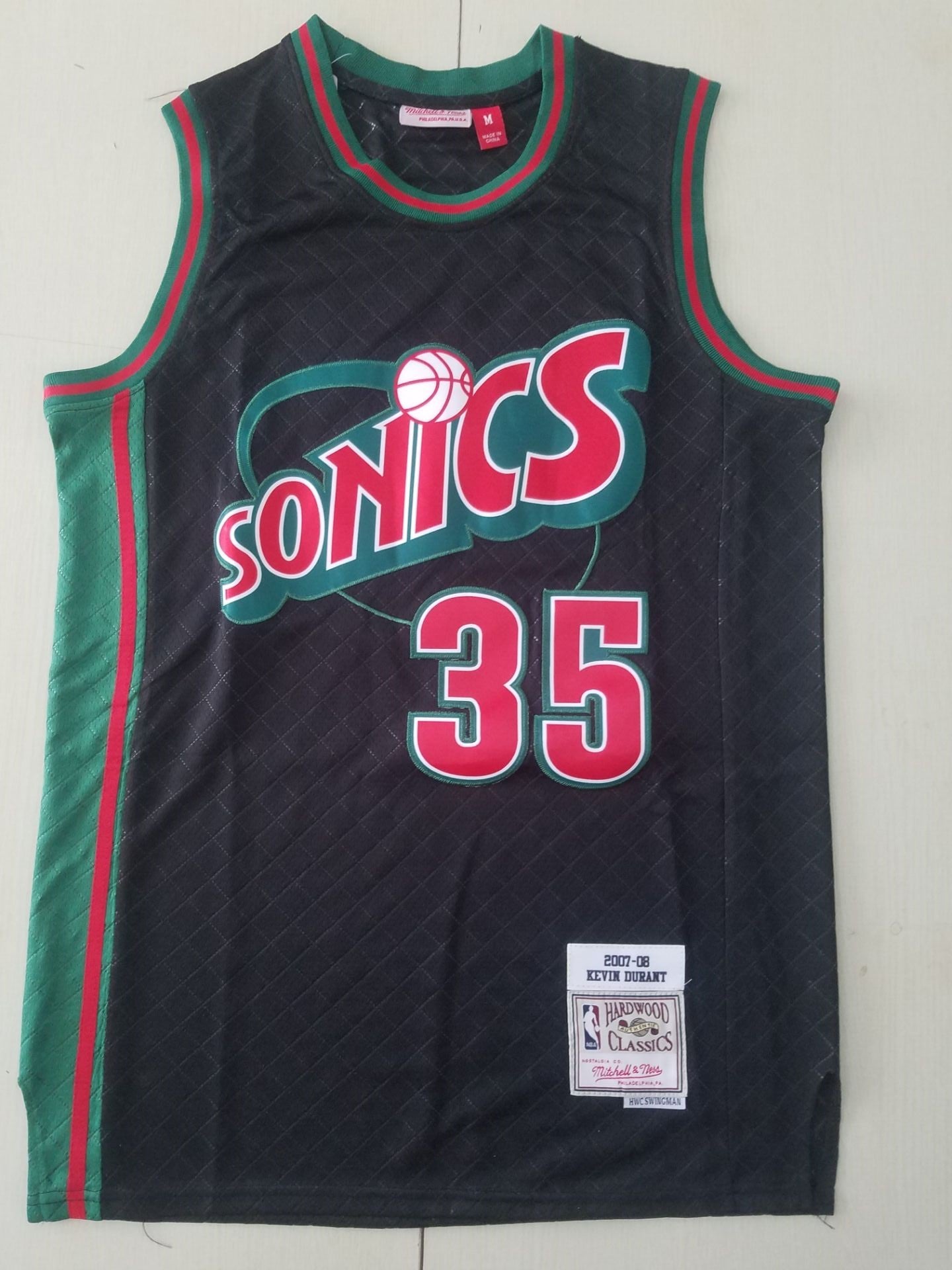 Men's Seattle SuperSonics Kevin Durant 2007-08 Black Hardwood Classics Swingman Jersey