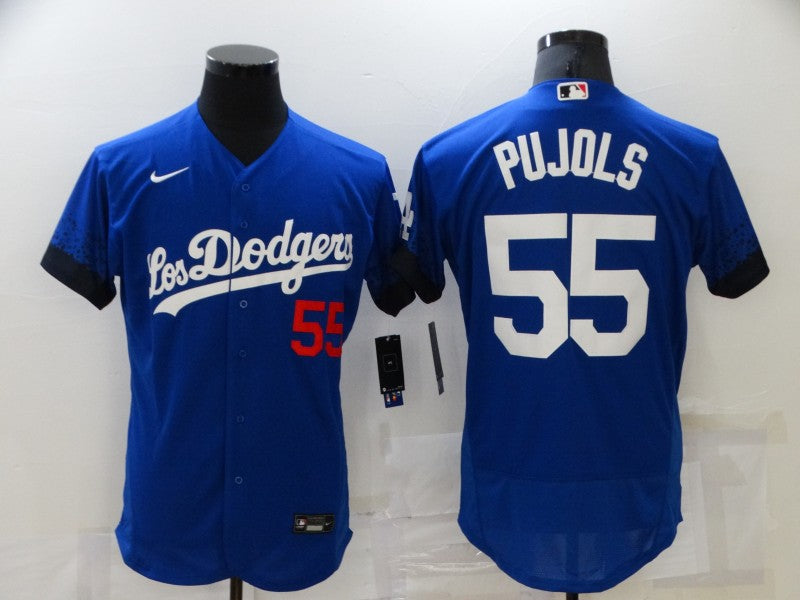 Men's Los Angeles Dodgers Albert Pujols #55 Blue Replica Player Jersey