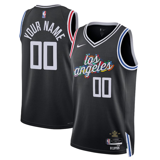 Men's LA Clippers Black 2022/23 Swingman Custom Jersey - City Edition