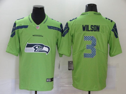 Men's Seattle Seahawks Russell Wilson #3 Green Player Game Jersey