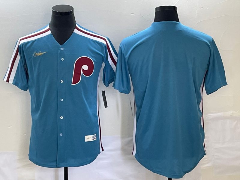 Men's Philadelphia Phillies Blue Replica Blank Jersey