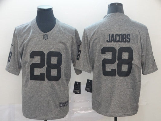 Men's Las Vegas Raiders Josh Jacobs #28 Gray Game Player Jersey