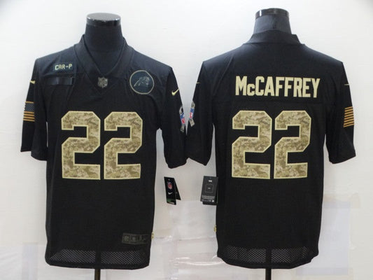 Men's Carolina Panthers #22 Christian McCaffrey Black Player Game Jersey