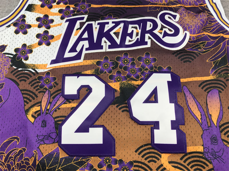 Men's Los Angeles Lakers Kobe Bryant #24 Year of Rabbit Edition Hardwood Classics Swingman Jersey