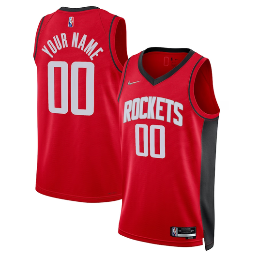 Men's Houston Rockets Red 2021/22 Diamond Swingman Custom Jersey - Icon Edition