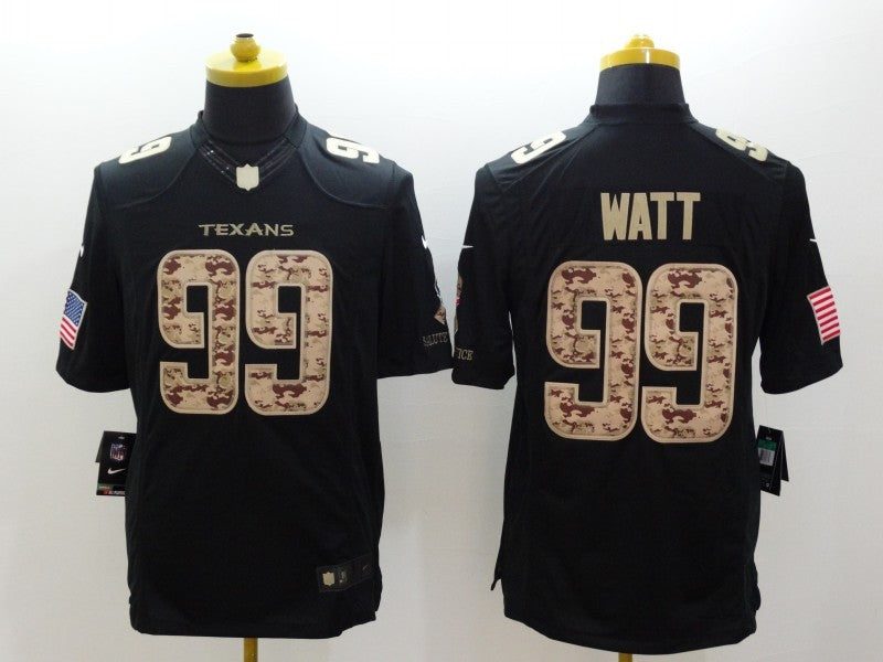 Men's Houston Texans #99 J.J. Watt Black Authentic Game Jersey