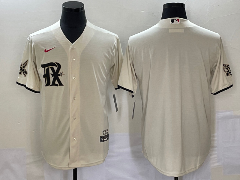 Men's Texas Rangers Cream 2023 City Connect Replica Blank Jersey