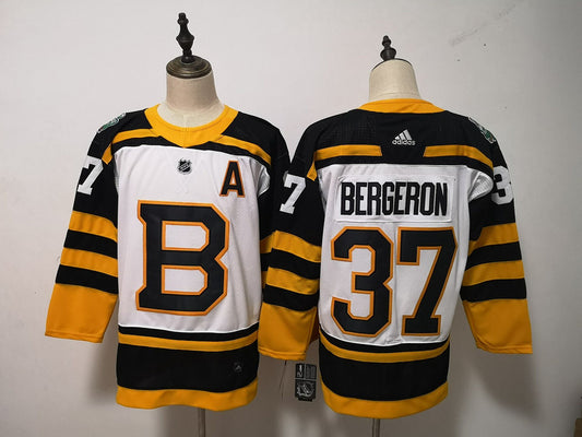 Men's Boston Bruins Patrice Bergeron #37 White Player Game Jersey