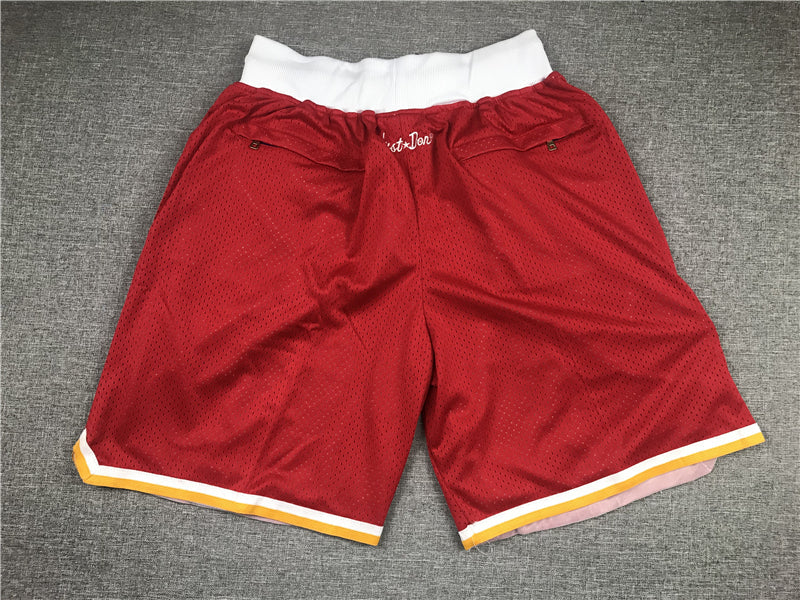 Men's Houston Rockets Red Hardwood Classics Basketball Shorts