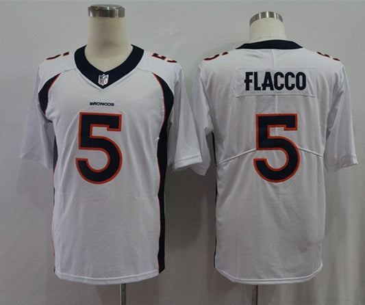 Men's Denver Broncos Joe Flacco #5 White Game Jersey