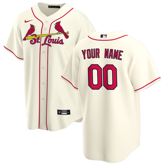 Men's St. Louis Cardinals Cream Alternate Replica Custom Jersey