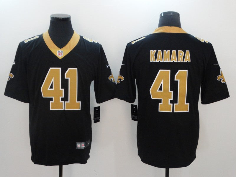 Men's New Orleans Saints Alvin Kamara #41 Black Game Jersey