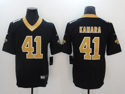 Men's New Orleans Saints Alvin Kamara #41 Black Game Jersey