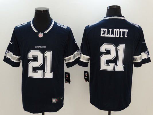 Men's Dallas Cowboys Ezekiel Elliott #21 Navy Game Player Jersey