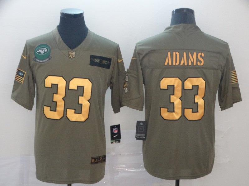 Men's New York Jets Jamal Adams #33 Brown Game Player Jersey