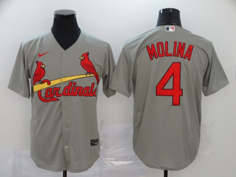 Men's St. Louis Cardinals Yadier Molina #4 Gray Replica Baseball Jersey