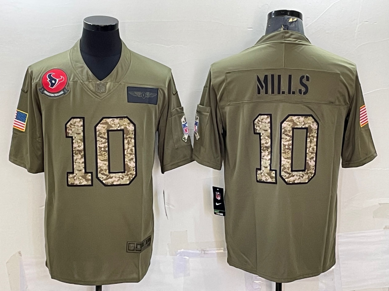 Men's Houston Texans Davis Mills #10 Brown Player Jersey