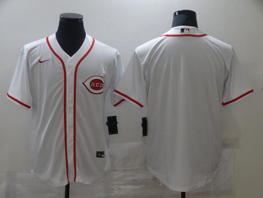 Men's Cincinnati Reds White Home Blank Replica Jersey