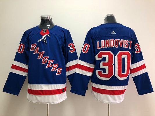 Men's New York Rangers Henrik Lundqvist #30 Blue Player Game Jersey