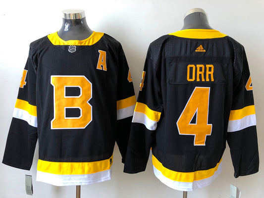 Men's Boston Bruins Bobby Orr #4 Black Replica Jersey