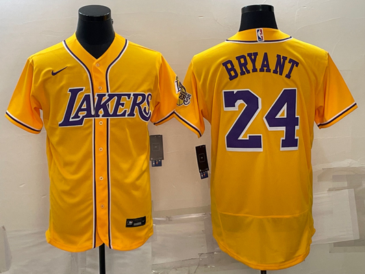 Los Angeles Dodgers Kobe Bryant Yellow Men's Replica Baseball Jersey