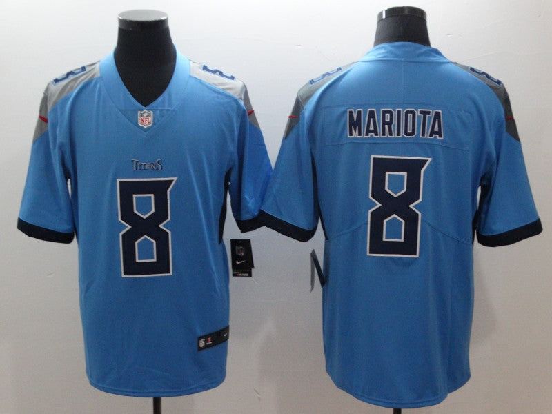 Men's Tennessee Titans Marcus Mariota #8 Light Blue Game Jersey