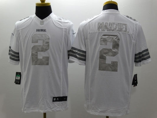 Men's Cleveland Browns Johnny Manziel #2 White Game Jersey