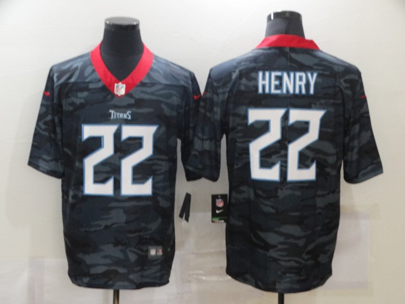 Men's Tennessee Titans Derrick Henry #22 Gray Camouflage Game Jersey