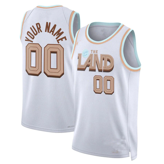 Men's Cleveland Cavaliers White 2022/23 Swingman Custom Jersey - City Edition