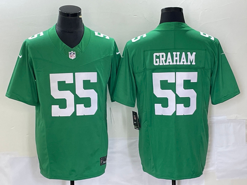 Men's Philadelphia Eagles Brandon Graham #55 Green Game Jersey