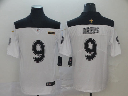 Men's New Orleans Saints Drew Brees #9 White City Edition Game Jersey