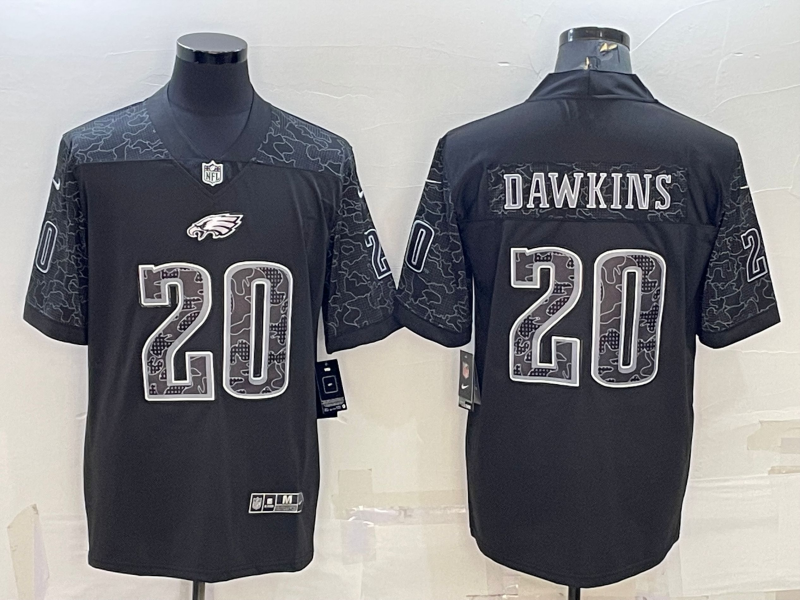 Men's Philadelphia Eagles Brian Dawkins #20 Black RFLCTV Limited Jersey