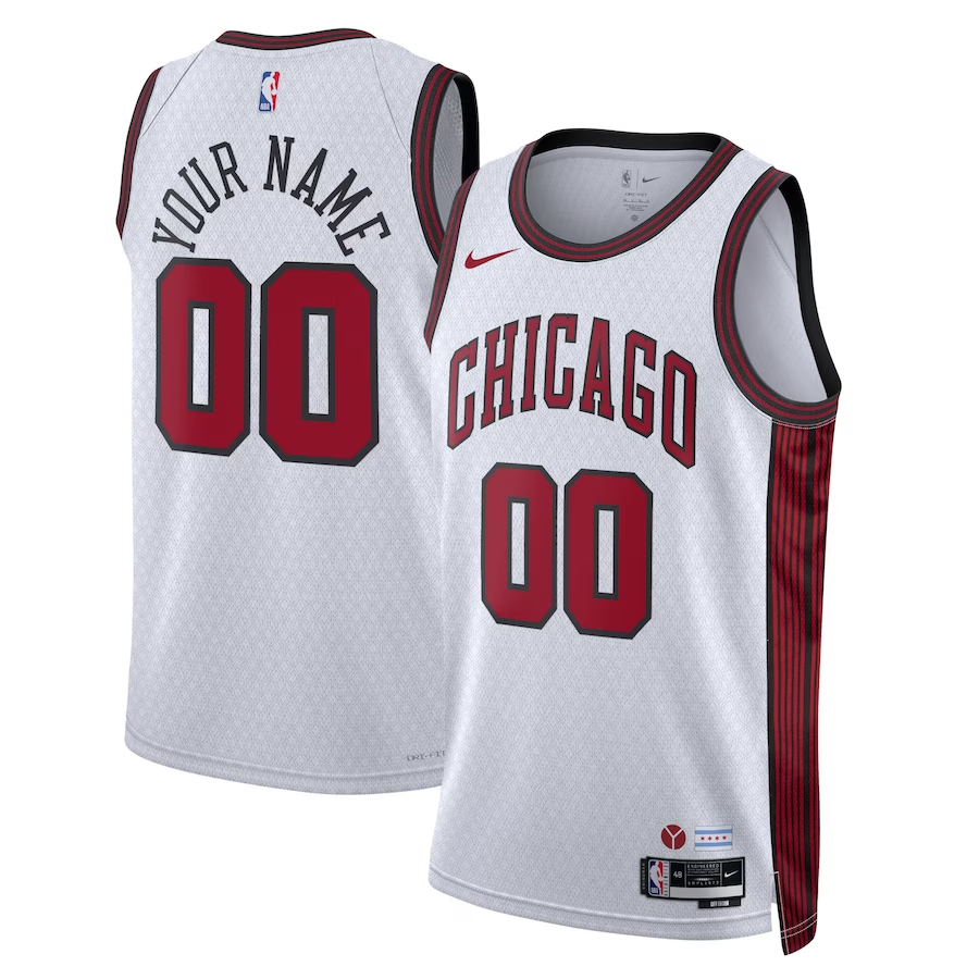 Men's Chicago Bulls White 2022/23 Swingman Custom Jersey - City Edition