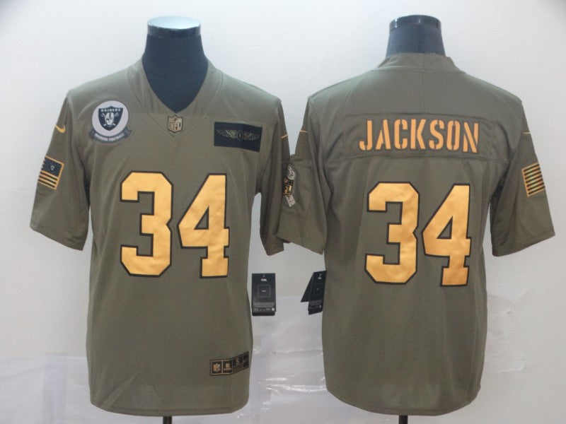 Men's Las Vegas Raiders Bo Jackson #34 Brown Game Player Jersey