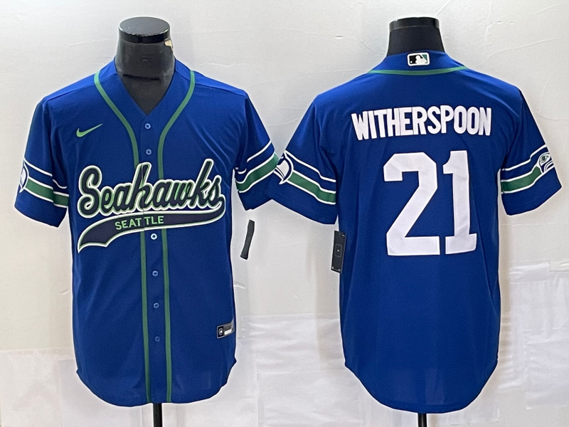 Men's Seattle Seahawks Devon Witherspoon #21 Royal Alternate Legend Player Jersey Joint Edition