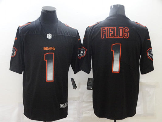 Men's Chicago Bears Justin Fields #1 Black Game Jersey