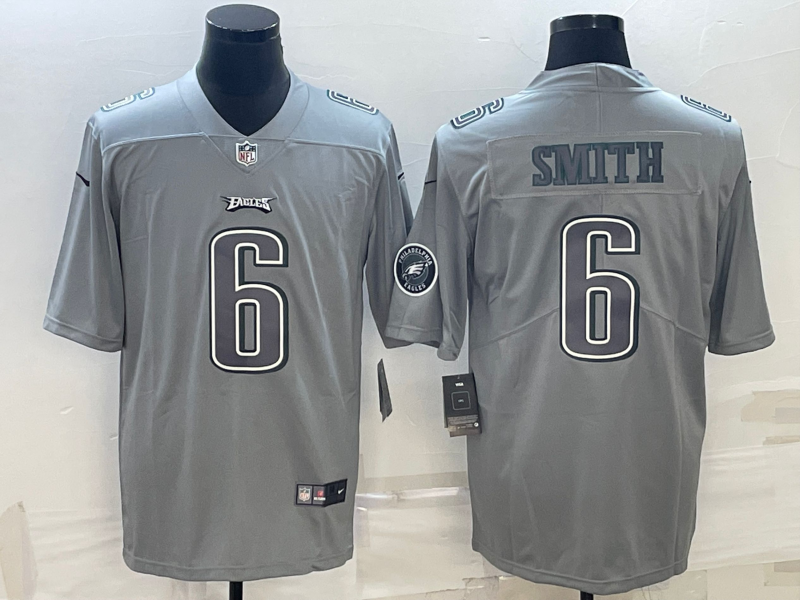 Men's Philadelphia Eagles DeVonta Smith #6 Gray Atmosphere Fashion Game Jersey