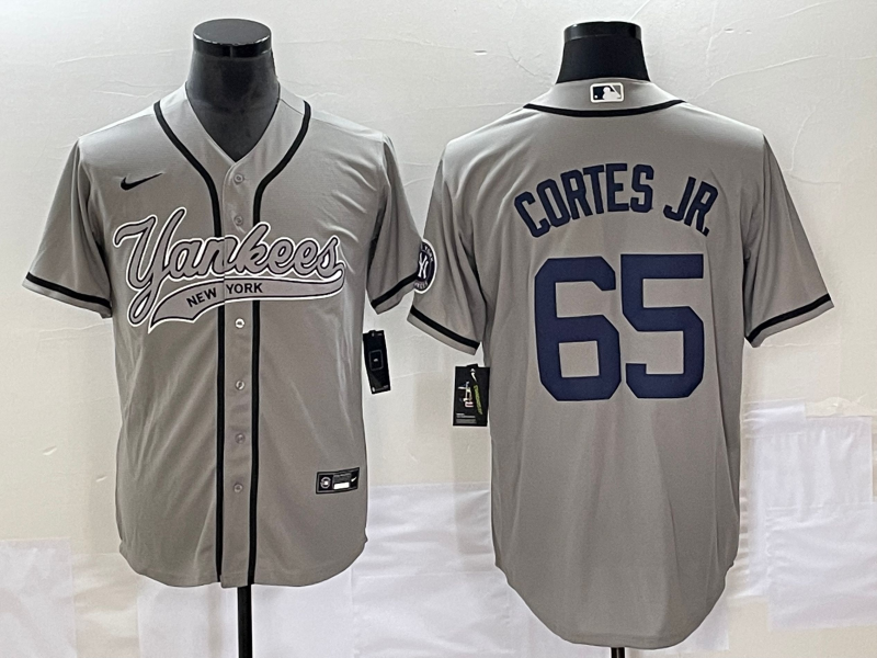 Men's New York Yankees Nestor Cortes Jr. #65 Gray Player Jersey Joint Edition