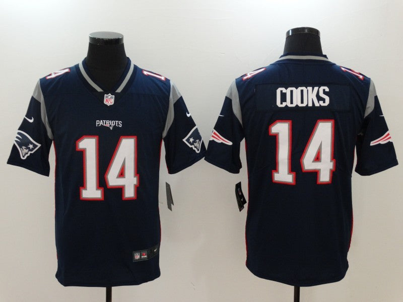 Men's New England Patriots Brandin Cooks #14 Navy Game Player Jersey