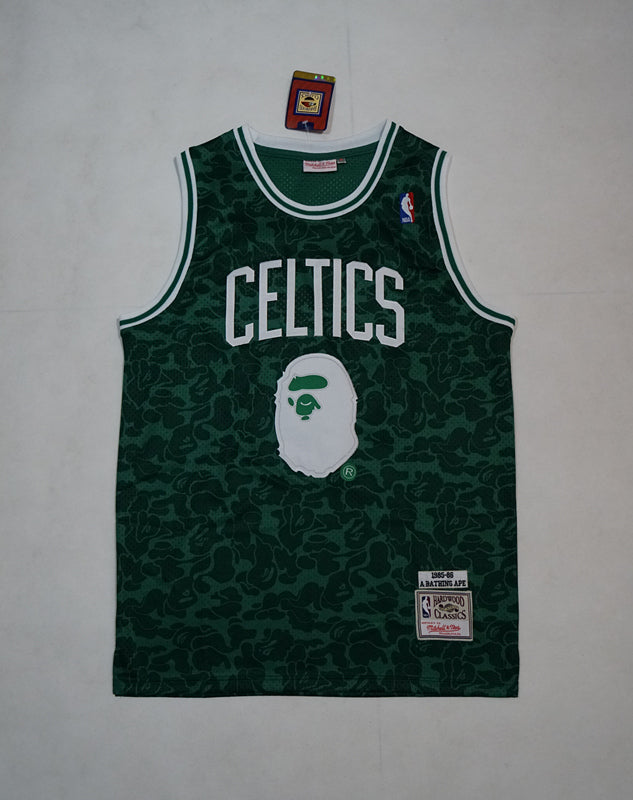 Men's Boston Celtics Bape?x Mitchell #93 NBA Green Player Jersey