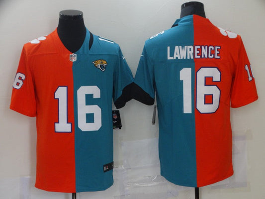 Men's Jacksonville Jaguars Trevor Lawrence #16 Red/Teal Game Jersey