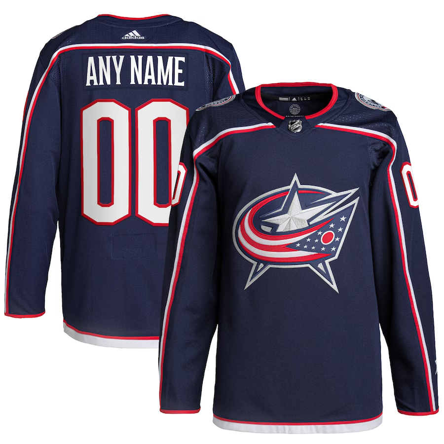 Men's Columbus Blue Jackets Navy Home Primegreen Authentic Custom Jersey