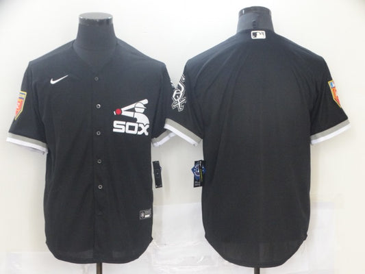 Men's Chicago White Sox Black Replica Blank Jersey