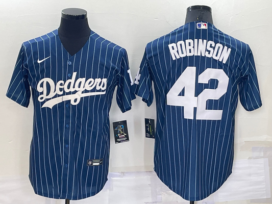 Men's Los Angeles Dodgers Jackie Robinson #42 Blue Fashion Player Jersey