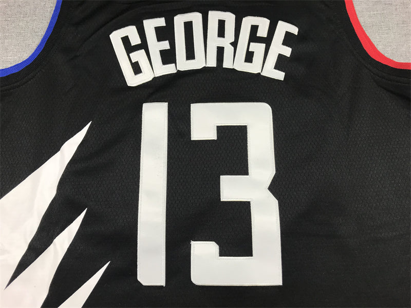 Men's LA Clippers Paul George Jordan Brand Black 2022/23 Statement Edition Swingman Jersey